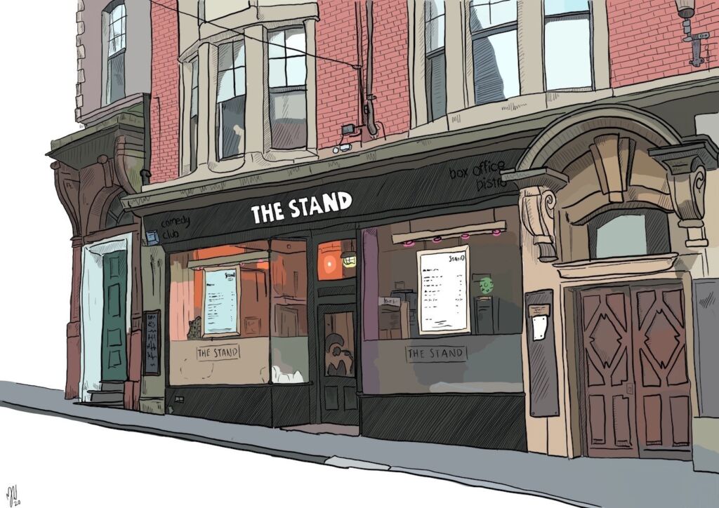 Comedian Matt Reed has designed prints of The Stand Newcastle to help raise money for the comedy club